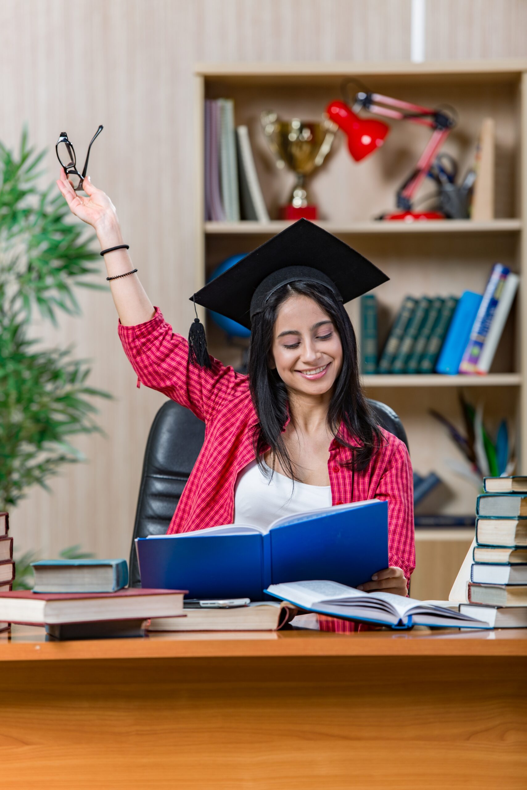 Young female student preparing for college school exams Young female student preparing for college school exams